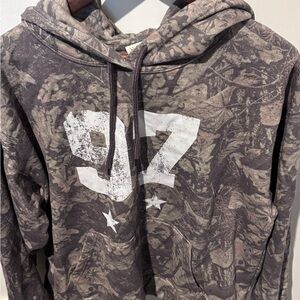 Urban Outfitters Camouflage Hoodie with White Print